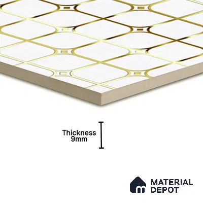 Highlighter Tiles  Tile TL 07253 Plana 8018 GLM (Gold) 1 ft x 1 ft Ceramic Matte Finish - 9 mm  | 2 mm Spacer is Mandatory (Sample)